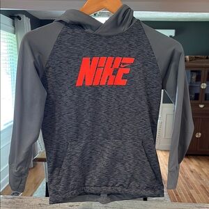Nike Charcoal and Red Hoodie